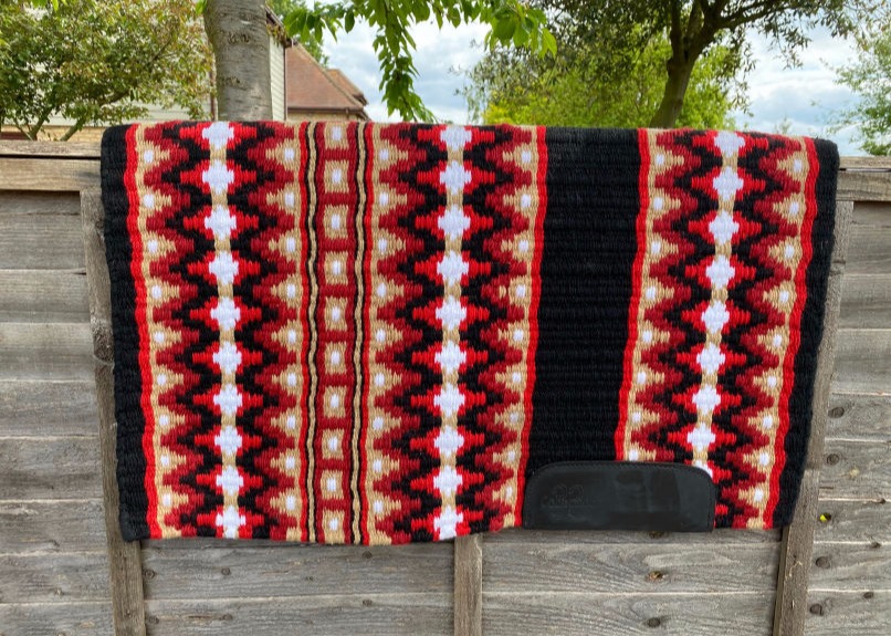 For Sale: Unique Red, White, Gold, and Black Collection 33 Design Saddle Blanket 