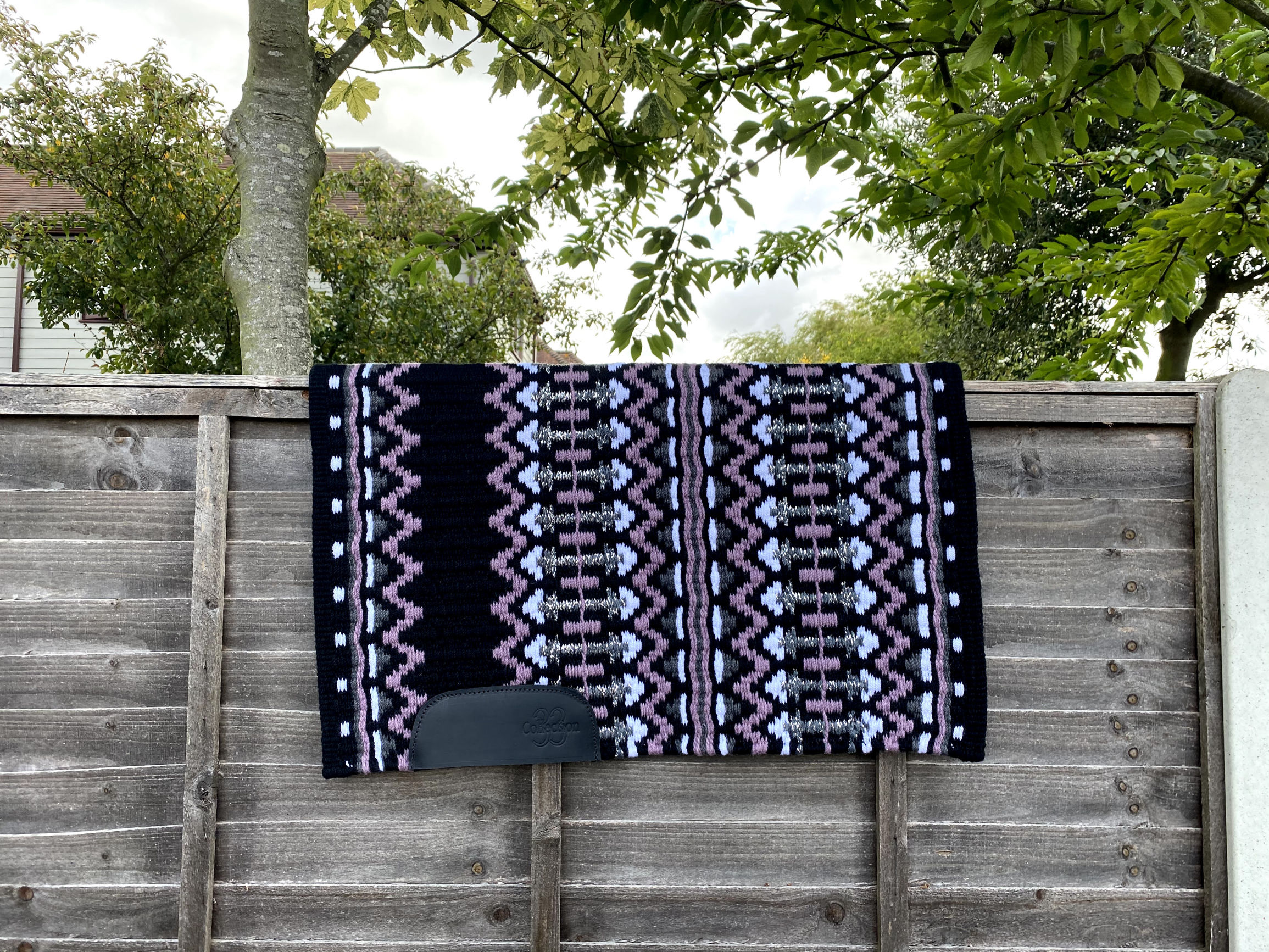Unique Grey, White, Lilac, Silver Metallic and Black Collection 33 Design Saddle Blanket 