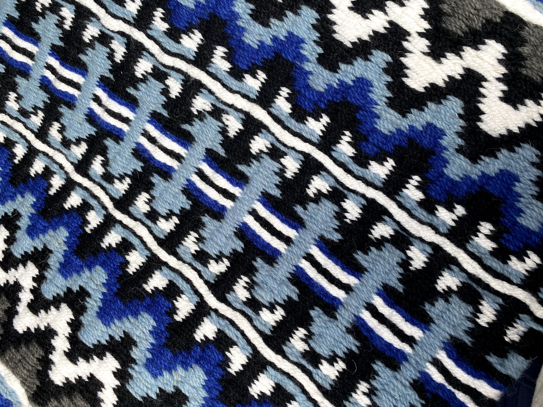 Unique Blue, White, and Black Collection 33 Design Saddle Blanket 